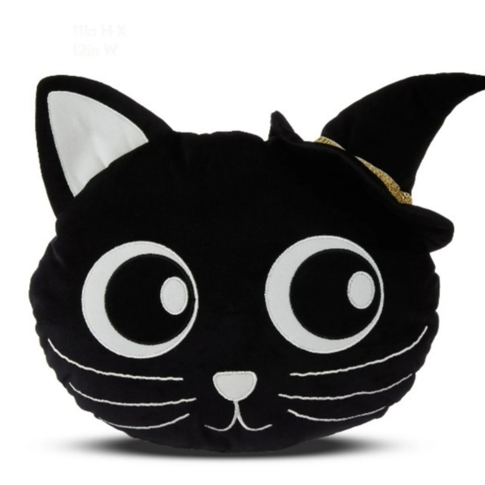 Black Cat Plush Pillow with Hat
